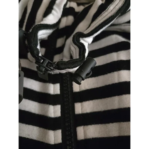 ZENERGY CHICOS Black White Striped Zip Knit Neema Jacket Top 0 US Womens  Casual - Picture 10 of 16
